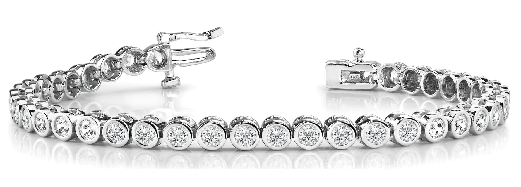 Tennis Lab Grown Diamond Bracelet - 2 ct tw | 14K & 18K Gold, VS1 D/E/F | 14K White Gold | Lab Grown Diamond Bracelet