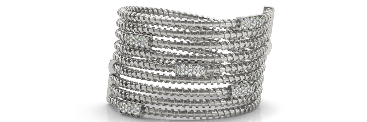 Bangle Lab Grown Diamond Bracelet - 7/8 ct tw | 14K & 18K Gold, VS1 D/E/F | 14K White Gold | Lab Grown Diamond Bracelet