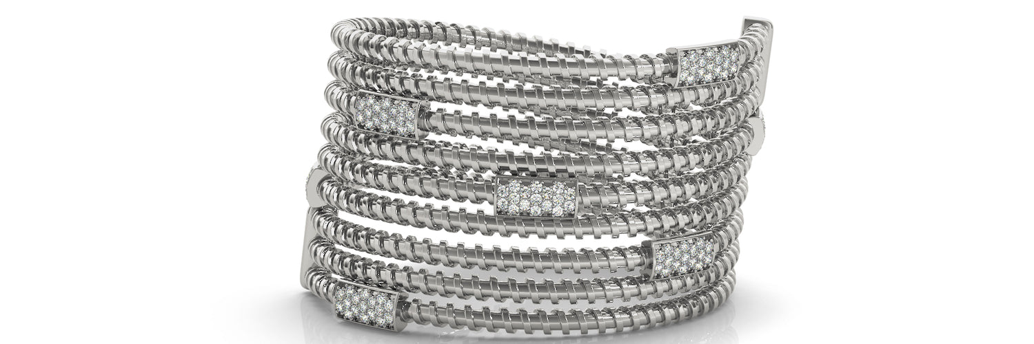 Bangle Lab Grown Diamond Bracelet - 7/8 ct tw | 14K & 18K Gold, VS1 D/E/F | 14K White Gold | Lab Grown Diamond Bracelet