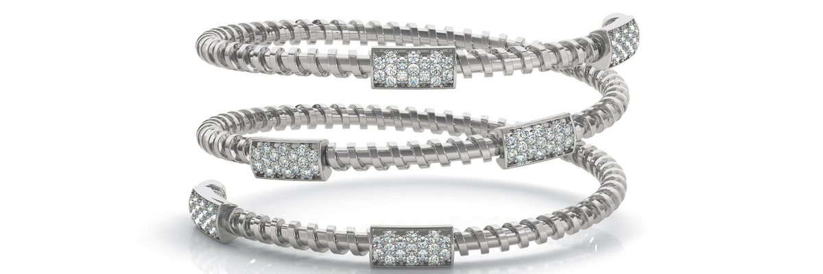 Bangle Lab Grown Diamond Bracelet - 3/4 ct tw | 14K & 18K Gold, VS1 D/E/F | 14K White Gold | Lab Grown Diamond Bracelet