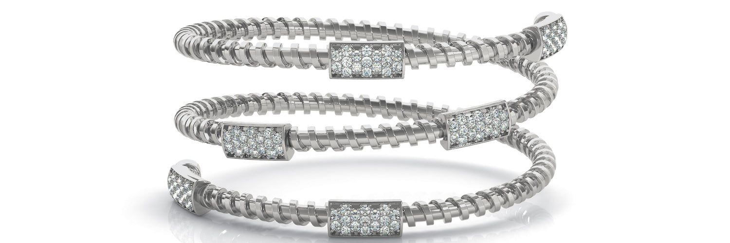 Bangle Lab Grown Diamond Bracelet - 3/4 ct tw | 14K & 18K Gold, VS1 D/E/F | 14K White Gold | Lab Grown Diamond Bracelet