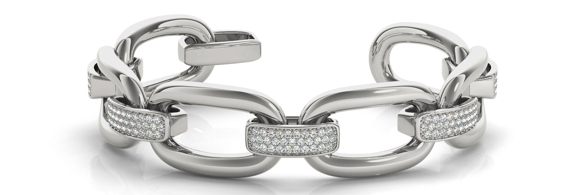 Italian Made Lab Grown Diamond Bracelet - 1 5/8 ct tw | 14K & 18K Gold, VS1 D/E/F | 14K White Gold | Lab Grown Diamond Bracelet