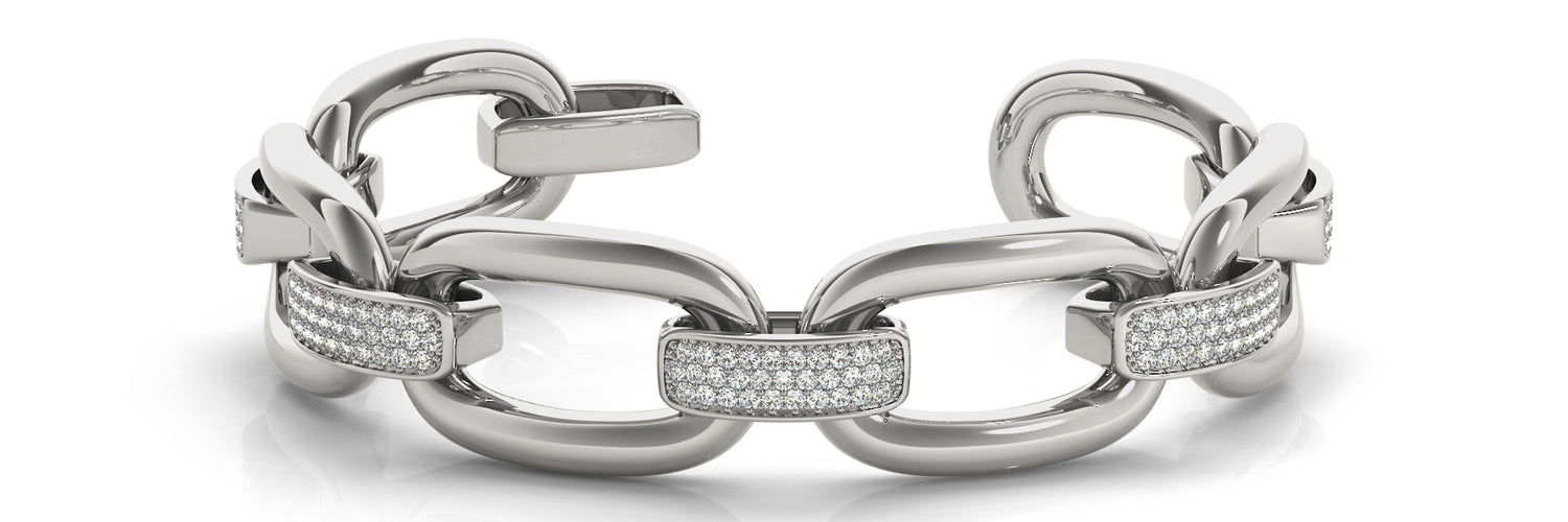 Italian Made Lab Grown Diamond Bracelet - 1 5/8 ct tw | 14K & 18K Gold, VS1 D/E/F | 14K White Gold | Lab Grown Diamond Bracelet