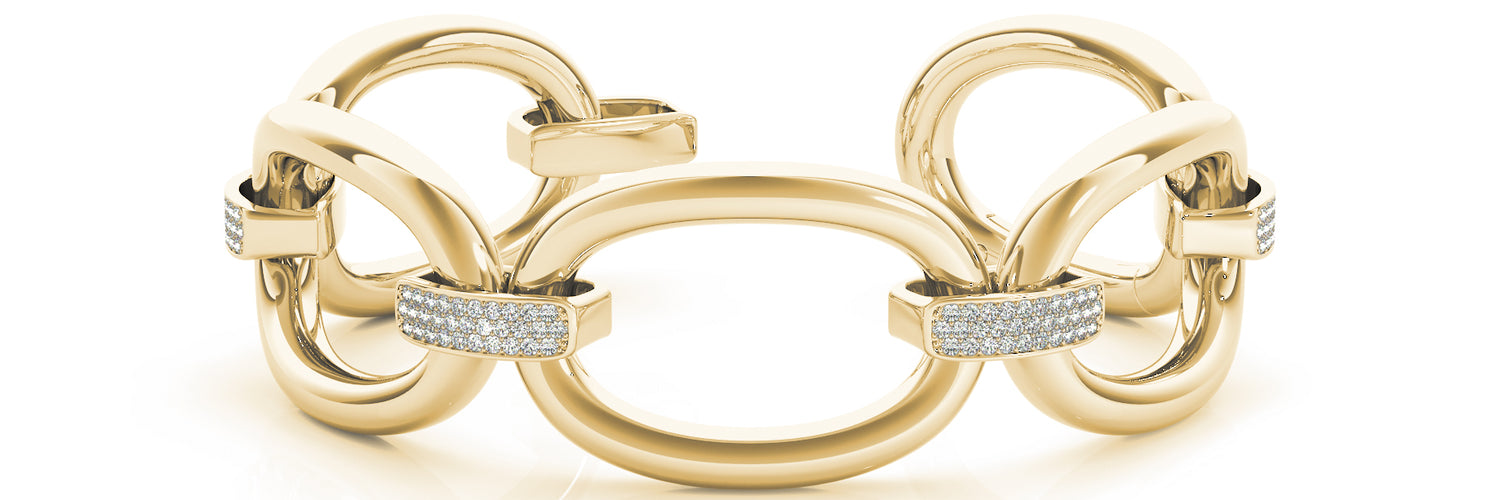 Italian Made Lab Grown Diamond Bracelet - 1 1/3 ct tw | 14K & 18K Gold, VS1 D/E/F | 14K Yellow Gold | Lab Grown Diamond Bracelet