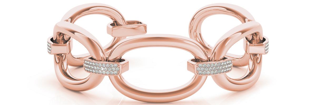 Italian Made Lab Grown Diamond Bracelet - 1 1/3 ct tw | 14K & 18K Gold, VS1 D/E/F | 14K Rose Gold | Lab Grown Diamond Bracelet