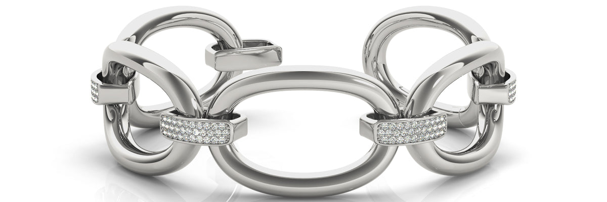 Italian Made Lab Grown Diamond Bracelet - 1 1/3 ct tw | 14K & 18K Gold, VS1 D/E/F | 14K White Gold | Lab Grown Diamond Bracelet