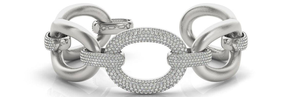 Italian Made Lab Grown Diamond Bracelet - 5 1/6 ct tw | 14K & 18K Gold, VS1 D/E/F | 14K Yellow Gold | Lab Grown Diamond Bracelet