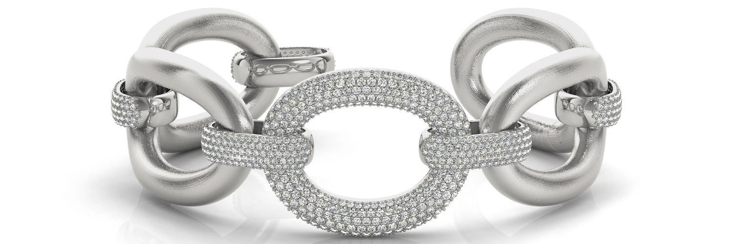 Italian Made Lab Grown Diamond Bracelet - 5 1/6 ct tw | 14K & 18K Gold, VS1 D/E/F | 14K Yellow Gold | Lab Grown Diamond Bracelet