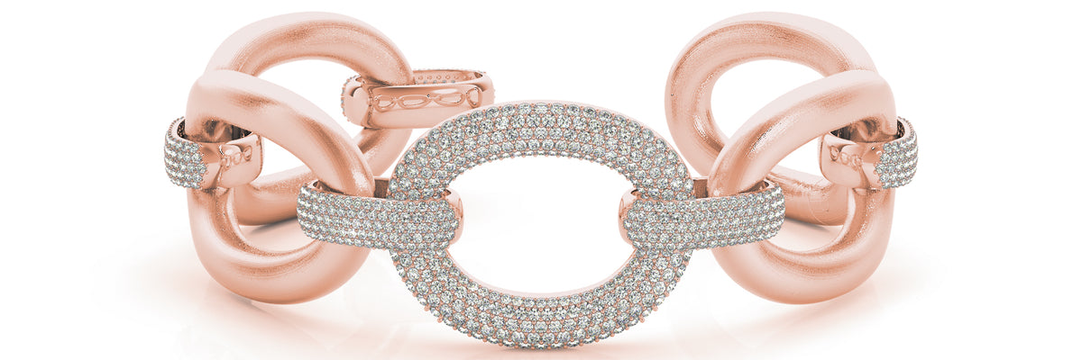 Italian Made Lab Grown Diamond Bracelet - 5 1/6 ct tw | 14K & 18K Gold, VS1 D/E/F | 14K Rose Gold | Lab Grown Diamond Bracelet