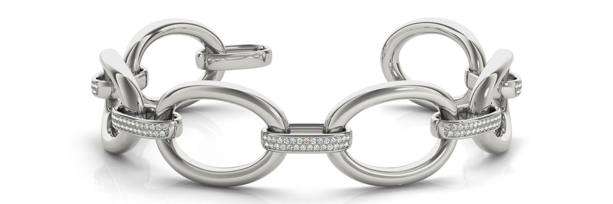 Italian Made Lab Grown Diamond Bracelet - 1 1/3 ct tw | 14K & 18K Gold, VS1 D/E/F | 14K White Gold | Lab Grown Diamond Bracelet