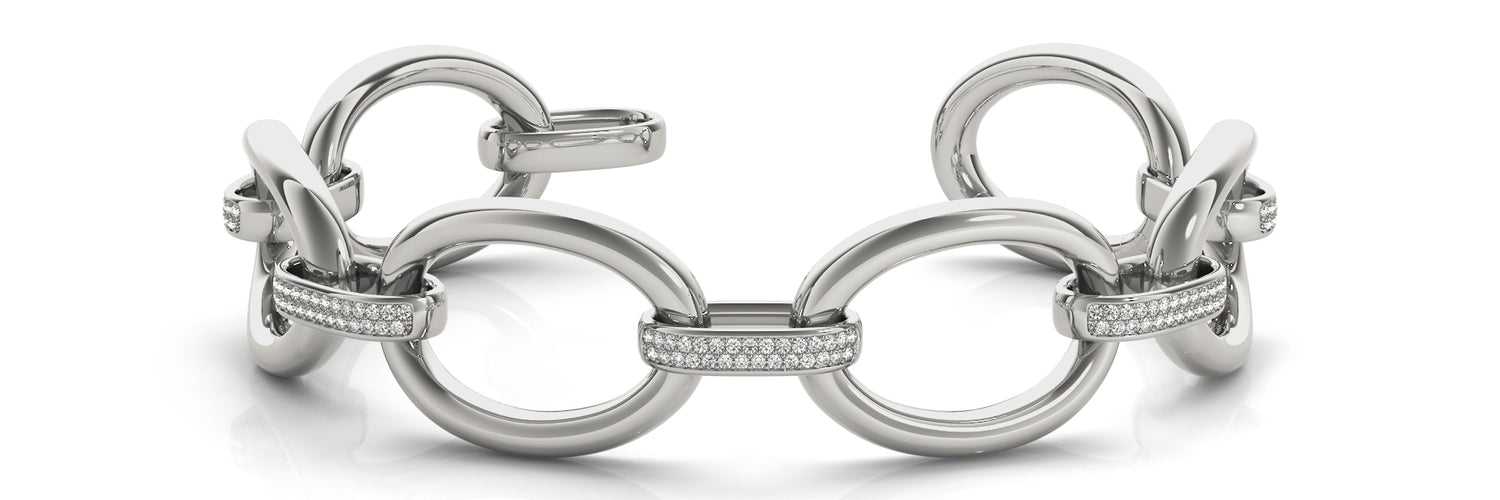 Italian Made Lab Grown Diamond Bracelet - 1 1/3 ct tw | 14K & 18K Gold, VS1 D/E/F | 14K White Gold | Lab Grown Diamond Bracelet