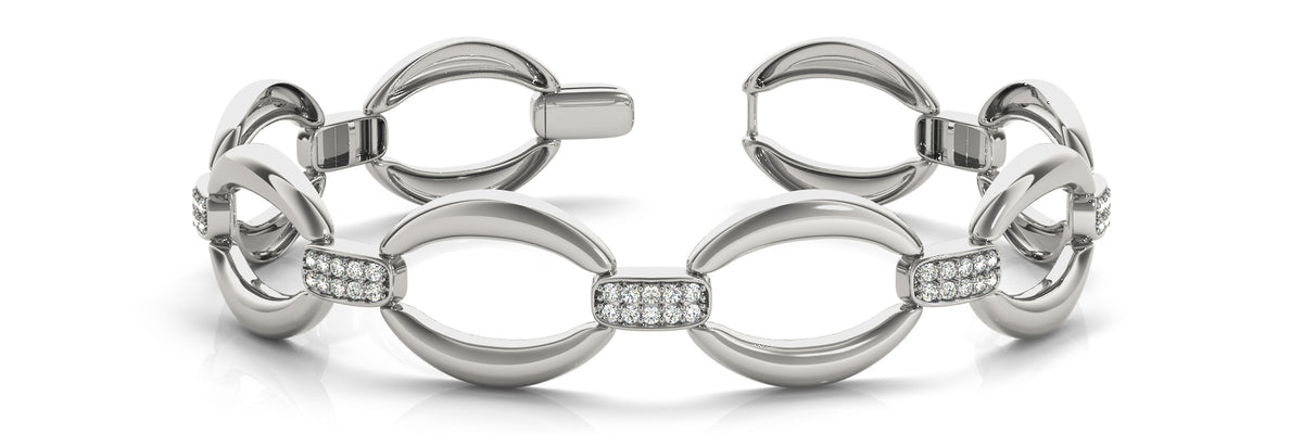 Italian Made Lab Grown Diamond Bracelet - 1 ct tw | 14K & 18K Gold, VS1 D/E/F | 14K White Gold | Lab Grown Diamond Bracelet
