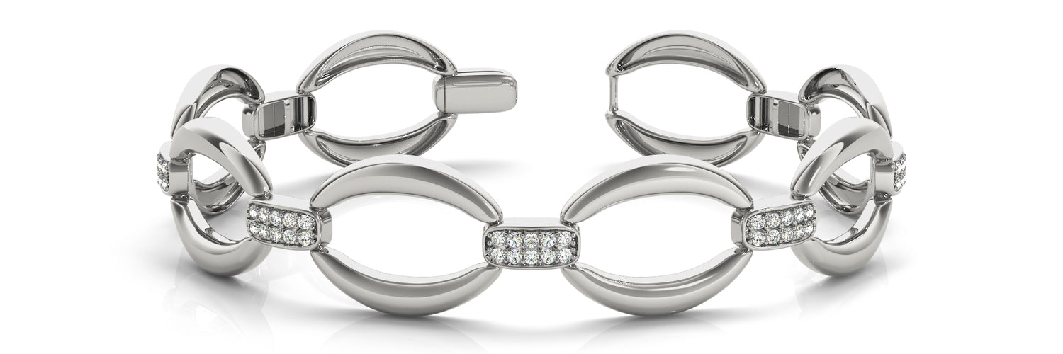 Italian Made Lab Grown Diamond Bracelet - 1 ct tw | 14K & 18K Gold, VS1 D/E/F | 14K White Gold | Lab Grown Diamond Bracelet