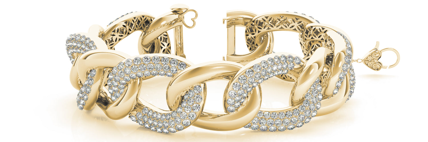 Italian Made Lab Grown Diamond Bracelet - 11 1/2 ct tw | 14K & 18K Gold, VS1 D/E/F | 14K Yellow Gold | Lab Grown Diamond Bracelet