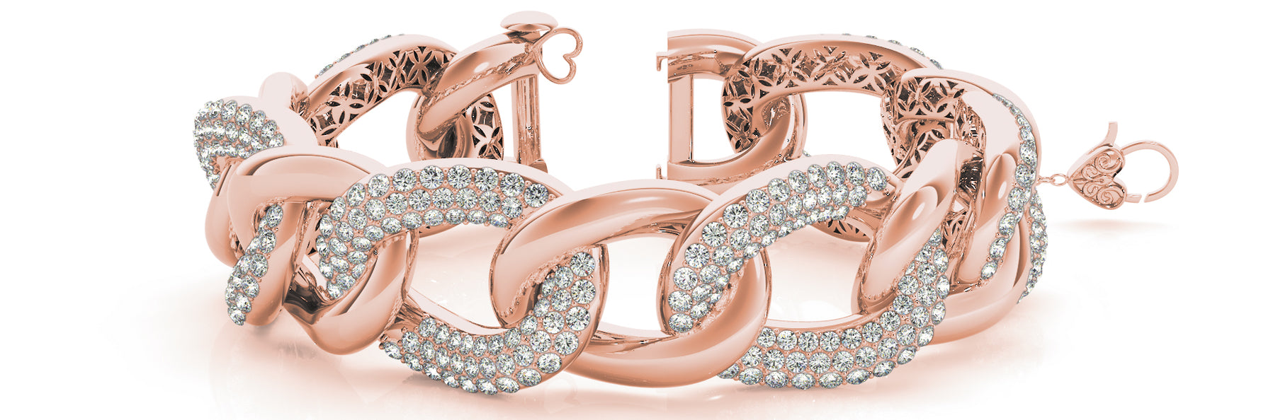 Italian Made Lab Grown Diamond Bracelet - 11 1/2 ct tw | 14K & 18K Gold, VS1 D/E/F | 14K Rose Gold | Lab Grown Diamond Bracelet