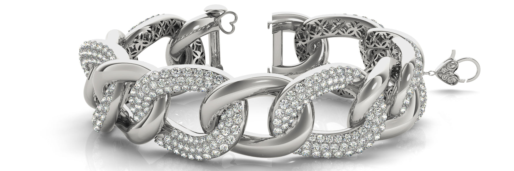 Italian Made Lab Grown Diamond Bracelet - 11 1/2 ct tw | 14K & 18K Gold, VS1 D/E/F | 14K White Gold | Lab Grown Diamond Bracelet