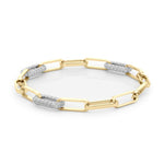 Paper Clip Lab Grown Diamond Bracelet - 1 1/8 ct tw | 14K & 18K Gold, VS1 D/E/F | 18K White Gold | Lab Grown Diamond Bracelet