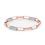 Paper Clip Lab Grown Diamond Bracelet - 1 1/8 ct tw | 14K & 18K Gold, VS1 D/E/F | 18K Yellow Gold | Lab Grown Diamond Bracelet