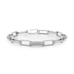 Paper Clip Lab Grown Diamond Bracelet - 1 1/8 ct tw | 14K & 18K Gold, VS1 D/E/F | 14K White Gold | Lab Grown Diamond Bracelet