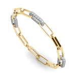Paper Clip Lab Grown Diamond Bracelet - 1 1/8 ct tw | 14K & 18K Gold, VS1 D/E/F | Lab Grown Diamond Bracelet