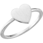 14K Yellow / White/ Rose Be PoshÂ® Engravable Heart Signet Ring - Picasso Gold & Diamond Jewelry