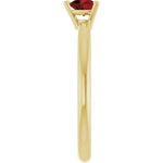 14K Yellow Gold Mozambique Garnet Heart Solitaire Ring - Genuine Gemstone Elegance - Picasso Gold & Diamond Jewelry