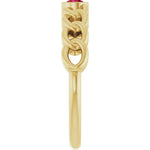 14K Yellow Gold Natural Ruby Curb Chain Ring – Bezel-Set Design - Picasso Gold & Diamond Jewelry
