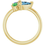 14K Yellow Natural Sky Blue Topaz, Natural Tsavorite Garnet & Natural Tanzanite Ring - Picasso Gold & Diamond Jewelry