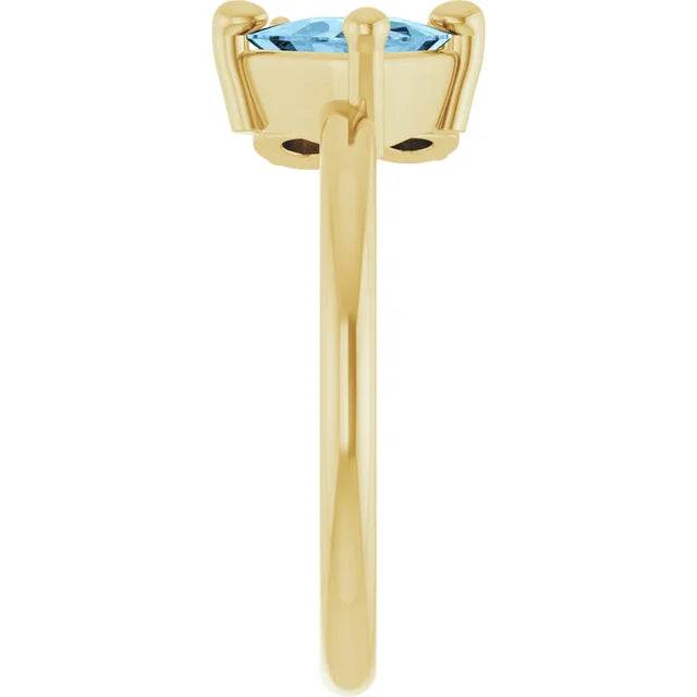 14K Yellow Natural Sky Blue Topaz, Natural Tsavorite Garnet & Natural Tanzanite Ring - Picasso Gold & Diamond Jewelry