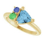 14K Yellow Natural Sky Blue Topaz, Natural Tsavorite Garnet & Natural Tanzanite Ring - Picasso Gold & Diamond Jewelry