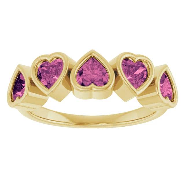 14K Yellow Gold Pink Tourmaline Ring - Genuine Gemstone Jewelry - Picasso Gold & Diamond Jewelry
