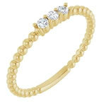 14K Yellow 1/10 CTW Natural Diamond Beaded Ring - Picasso Gold & Diamond Jewelry