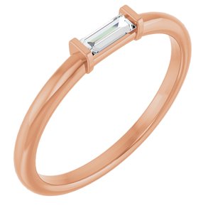 14K Rose 1/8 CTW  Natural Diamond Stackable Ring