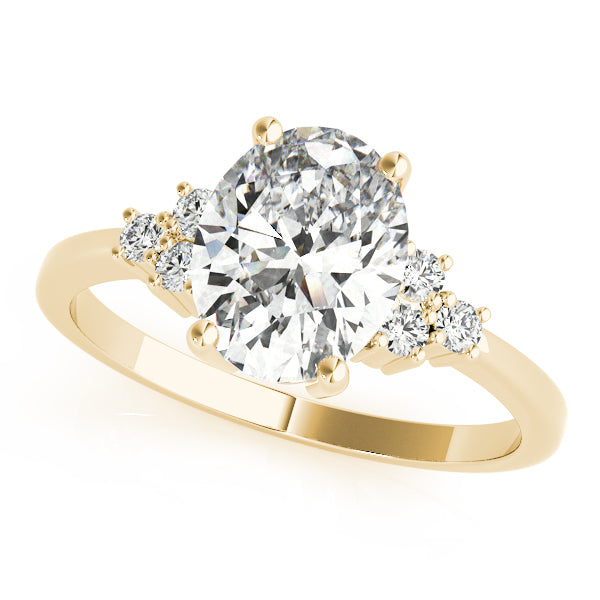 Oval Cluster Lab Grown Diamond Engagement Ring - VS1 D/E/F | 14K & 18K Gold | 14K White Gold | Oval Lab Diamond | Picasso Gold & Diamond Chicago