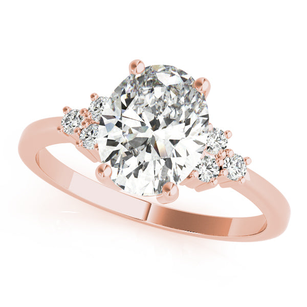Oval Cluster Lab Grown Diamond Engagement Ring - VS1 D/E/F | 14K & 18K Gold | 14K White Gold | Oval Lab Diamond | Picasso Gold & Diamond Chicago