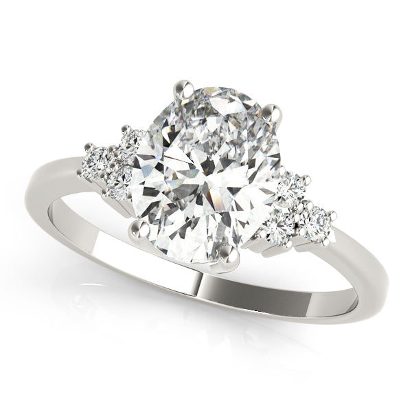 Oval Cluster Lab Grown Diamond Engagement Ring - VS1 D/E/F | 14K & 18K Gold | 14K White Gold | Oval Lab Diamond | Picasso Gold & Diamond Chicago