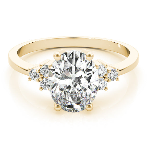 Oval Cluster Lab Grown Diamond Engagement Ring - VS1 D/E/F | 14K & 18K Gold | 18K Yellow Gold | Oval Lab Diamond | Picasso Gold & Diamond Chicago