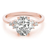Oval Cluster Lab Grown Diamond Engagement Ring - VS1 D/E/F | 14K & 18K Gold | 18K Yellow Gold | Oval Lab Diamond | Picasso Gold & Diamond Chicago
