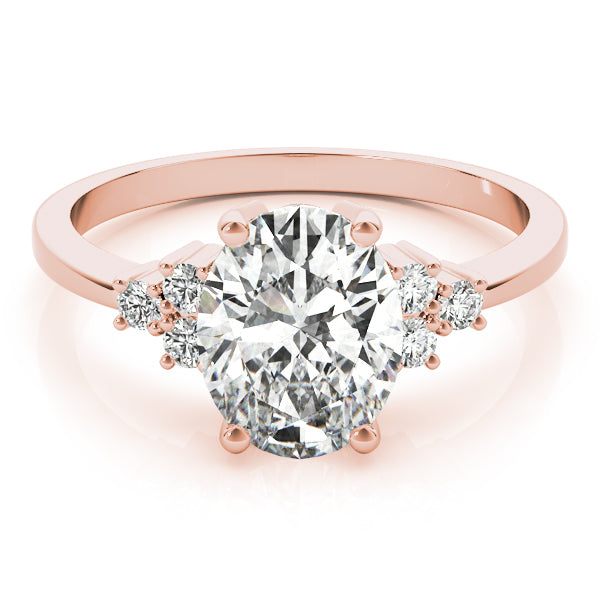 Oval Cluster Lab Grown Diamond Engagement Ring - VS1 D/E/F | 14K & 18K Gold | 18K Yellow Gold | Oval Lab Diamond | Picasso Gold & Diamond Chicago