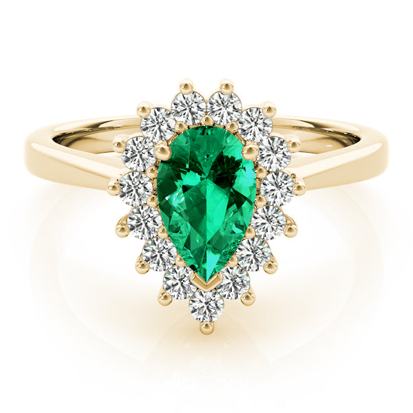 Pear Lab Grown Diamond Halo Engagement Ring — Picasso Gold & Diamond