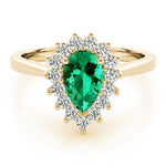Pear Lab Grown Diamond Halo Engagement Ring — Picasso Gold & Diamond