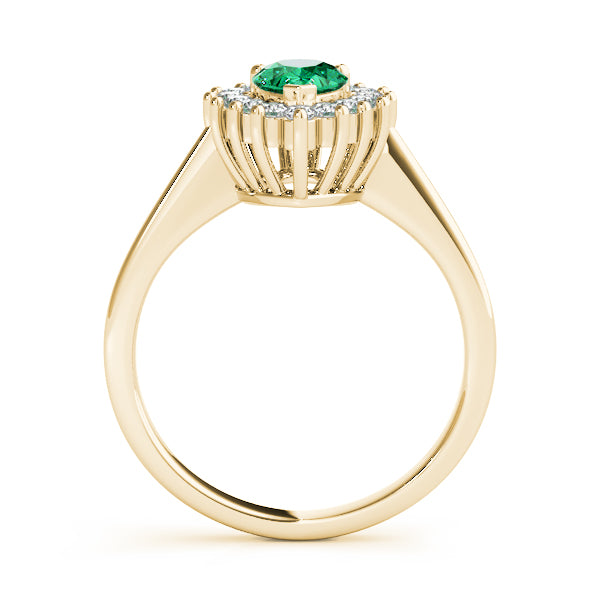 Pear Lab Grown Diamond Halo Engagement Ring — Picasso Gold & Diamond