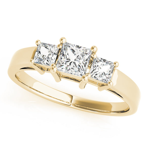 Princess Lab Grown Diamond Three-Stone Ring — Picasso Gold & Diamond