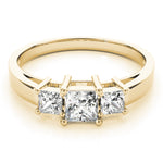 Princess Lab Grown Diamond Three-Stone Ring — Picasso Gold & Diamond