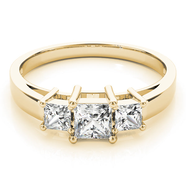 Princess Lab Grown Diamond Three-Stone Ring — Picasso Gold & Diamond
