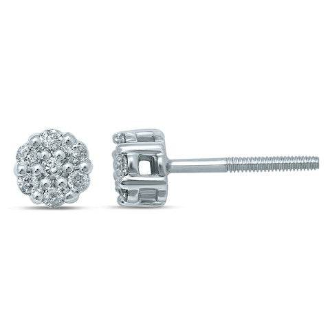 10KT 0.14-0.16CT D-FLOWER EARRINGS - Picasso Gold & Diamond Jewelry