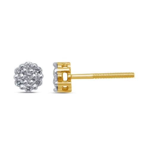 "Floral Brilliance: 10KT 0.10-0.12CT D-Flower Earrings for Radiant Elegance" - Picasso Gold & Diamond Jewelry