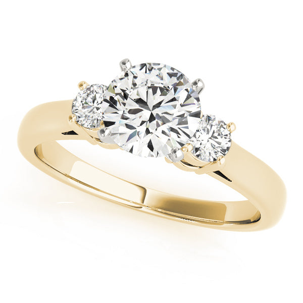 1/4 ct tw Lab Grown Diamond Three-Stone Engagement Ring Setting in 14K Yellow Gold