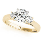 1/4 ct tw Lab Grown Diamond Three-Stone Engagement Ring Setting in 14K Yellow Gold