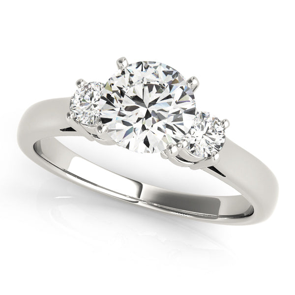 1/4 ct tw Lab Grown Diamond Three-Stone Engagement Ring Setting in 14K White Gold